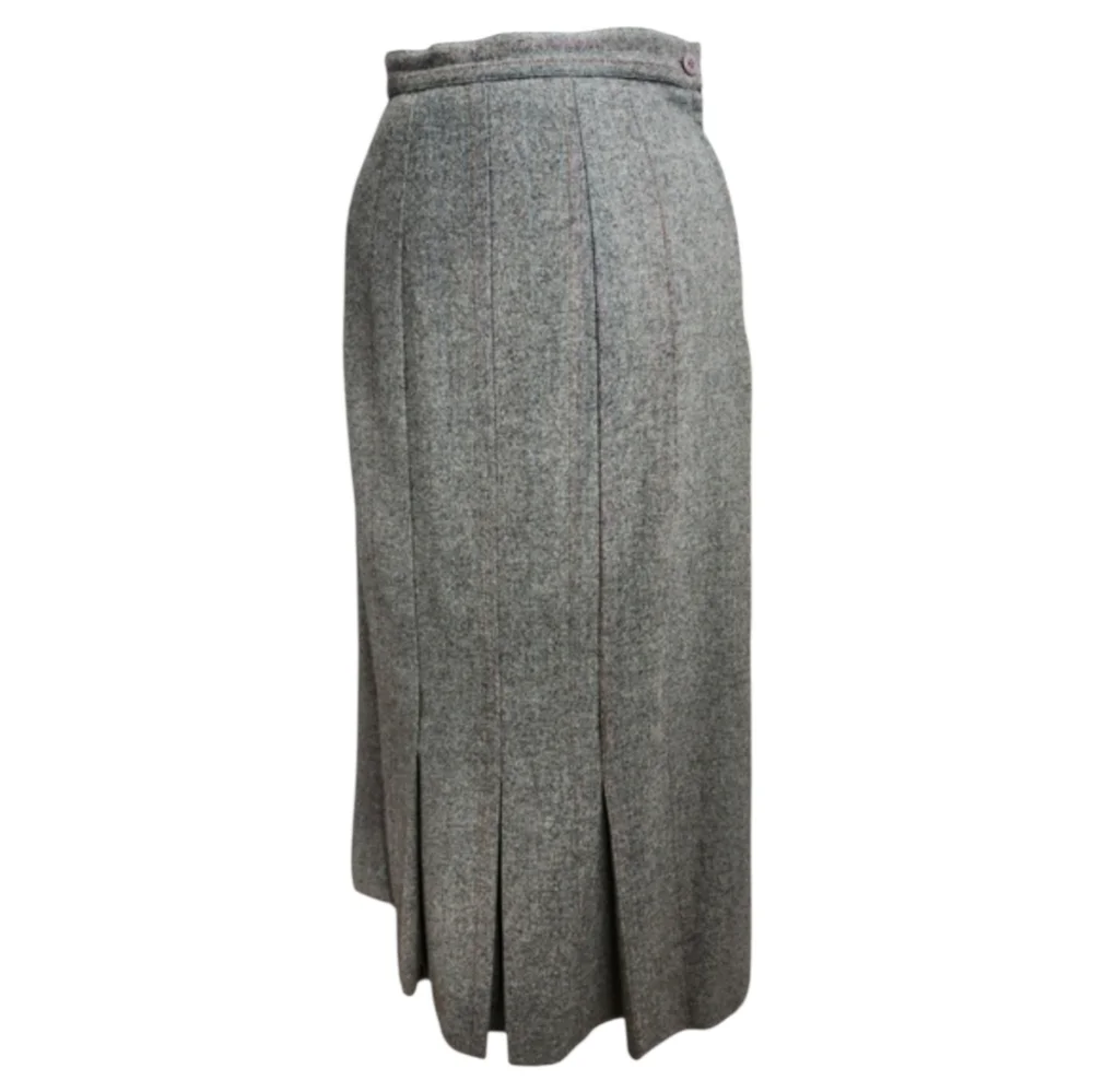 Vintage 90s Colours by Alexander Julian Maxi Skirt Grey 8 All Wool Quiet Luxury
